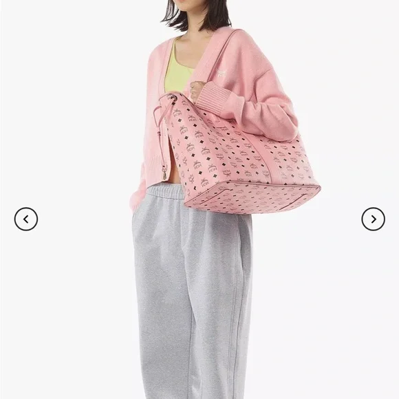 MCM Visetos monogram canvas shopper with zip pouch and nappa leather trim New - Picture 5 of 13